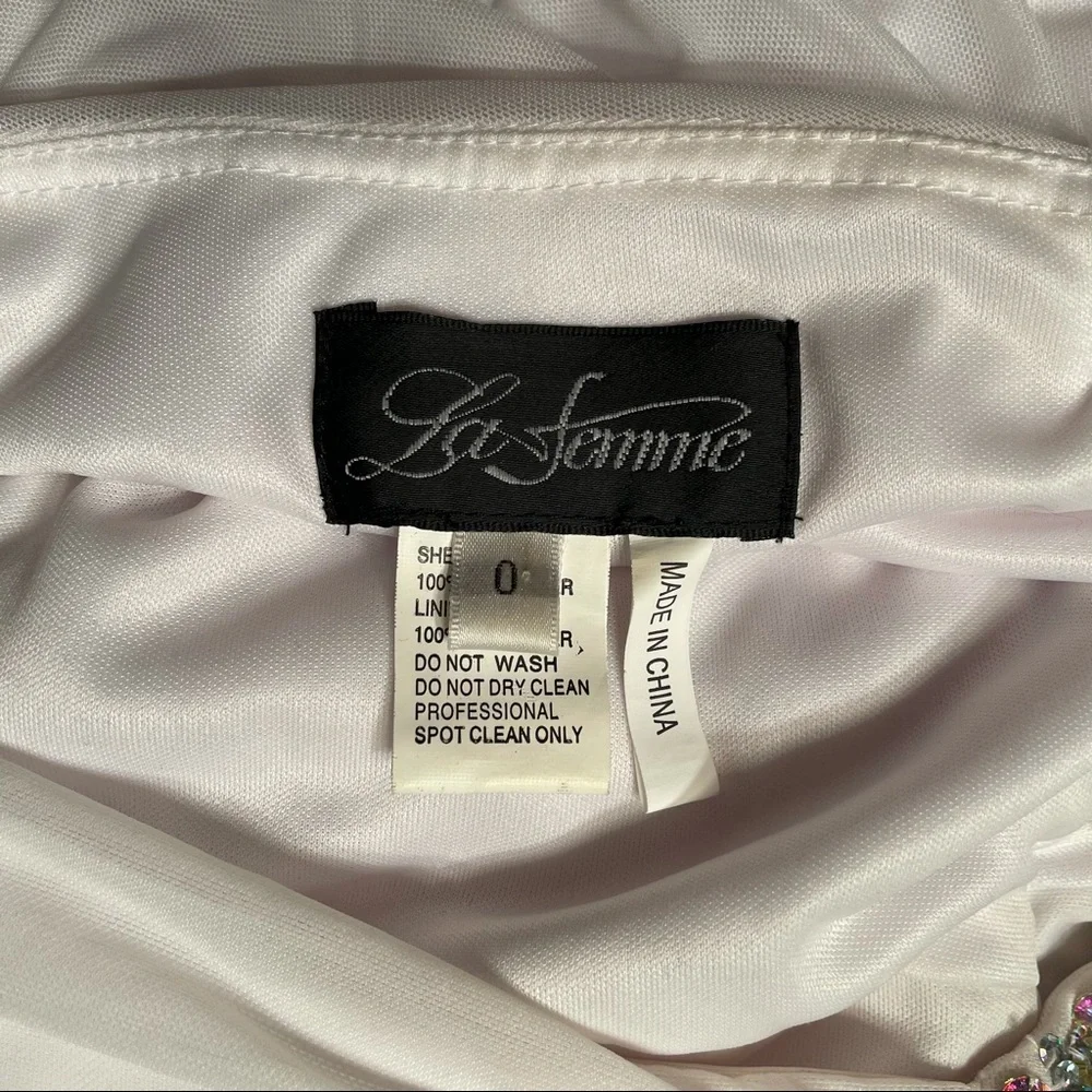 LA FEMME STRAPLESS GOWN W/ SIDE LEG SLIT - Picture 8 of 8